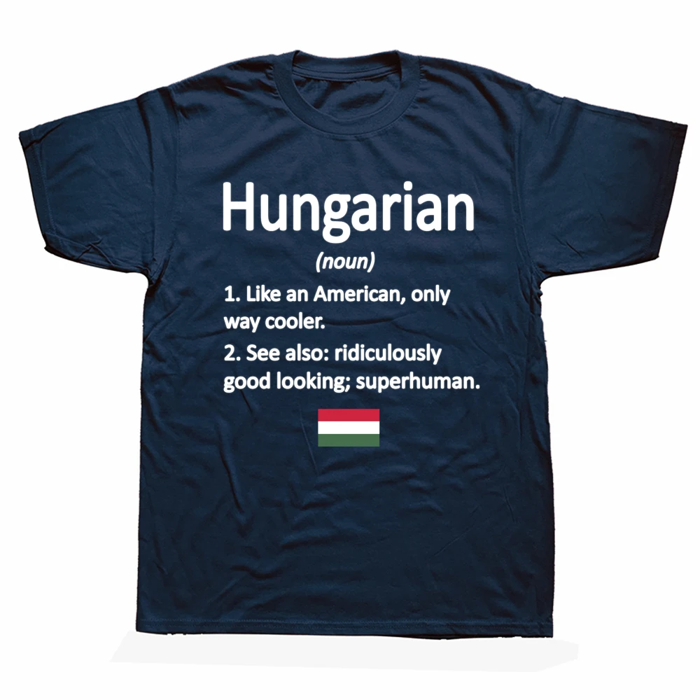 Funny Hungarian Hungary Flag Graphic T-shirts Men Women's Fashion Casual Tshirt 100% Cotton Loose Oversized T Shirt