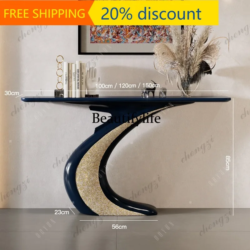 CC45  Entrance table light luxury modern new Chinese style entrance hall corridor wall strip high-end view platform