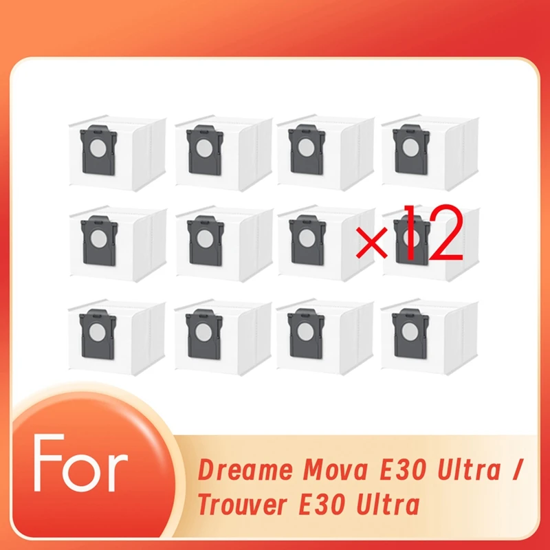 AT69 -12 Pcs Dust Bags For Dreame Mova E30 Ultra / Trouver E30 Ultra Sweeper Accessories Built To Last And Work Well