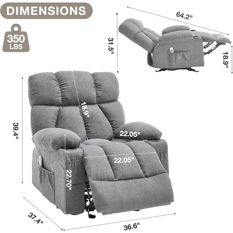 كرسي هزاز مع كرسي هزاز مريح للحرارة والاهتزاز لغرفة المعيشة كرسي مريح محشو