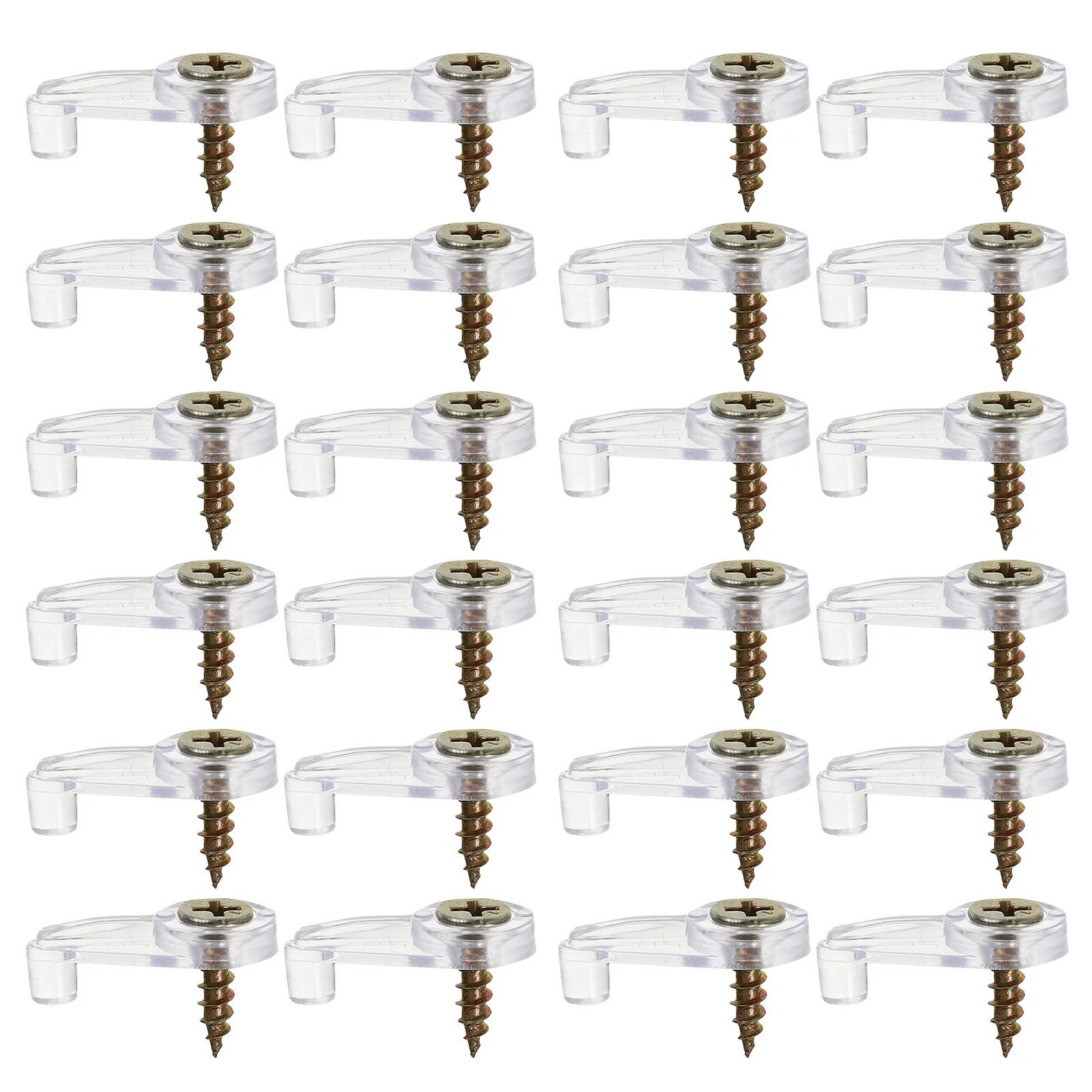 

60Sets Plastic Mirror Holder Clips Multiscene Use for Cabinets Vanities Bathrooms Stable and Reliable Support Mirror Glass Clip