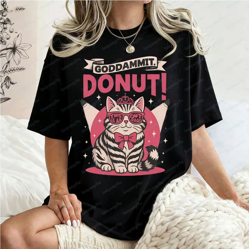Outrageous Donut Shirt Fun Dungeon Crawler Clipart Tees Bookish Reader Gamer Design Tops Novelty Gaming Graphic Cotton Tshirt