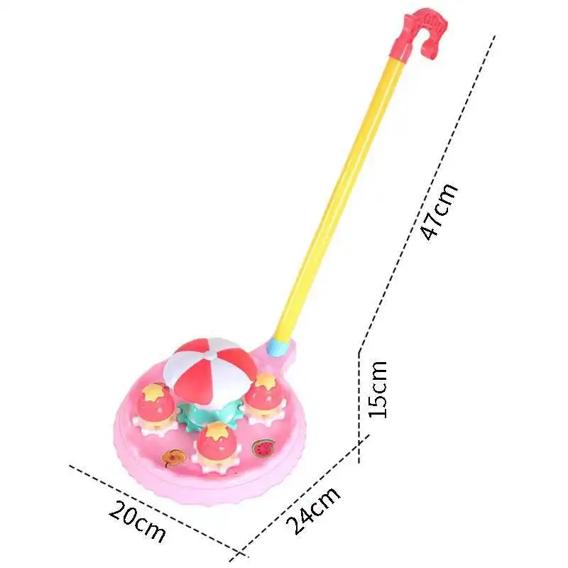 Jouets de poussette de dessin animé pour bébé, gâteau d'anniversaire mignon, hochet de barre unique, pousser une main, jouets de chariot pour enfants de 1 à 3 ans, créatif et amusant