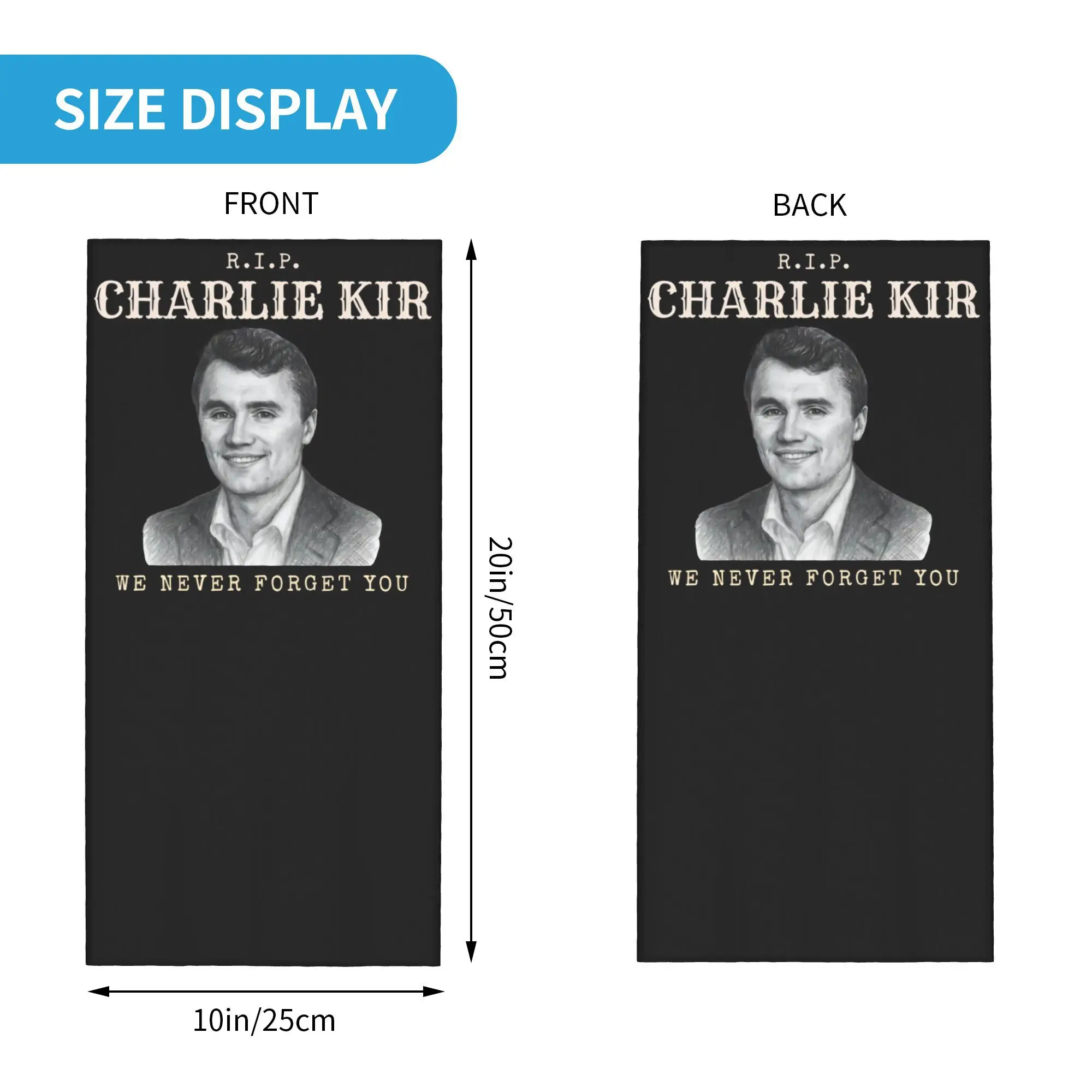 RIP تشارلي كيرك التذكاري باندانا غطاء الرقبة المطبوعة حقيقية باتريوت أقنعة قناع وشاح متعدد الاستخدام أغطية الرأس الكبار تنفس