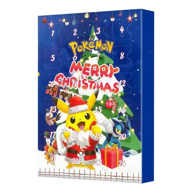 Pokemon Navidad nuevo producto caja ciega calendario 24 días Dongdongle modelo hecho a mano regalo de Navidad para niños juguete de Festival