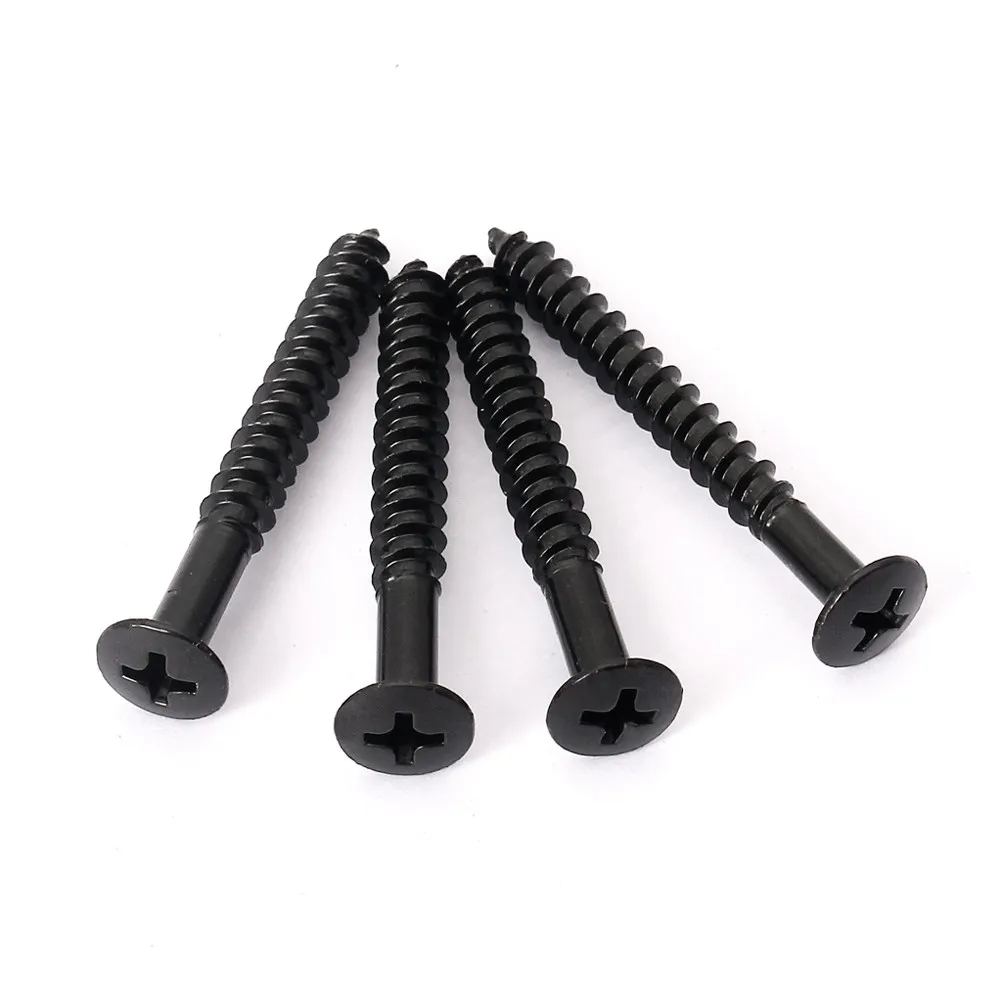4Pcs Heavy-Duty Guitar Neck Plate Screws for Chrome-Plated Steel Strong Endurance Elegant Texture Perfect Fit