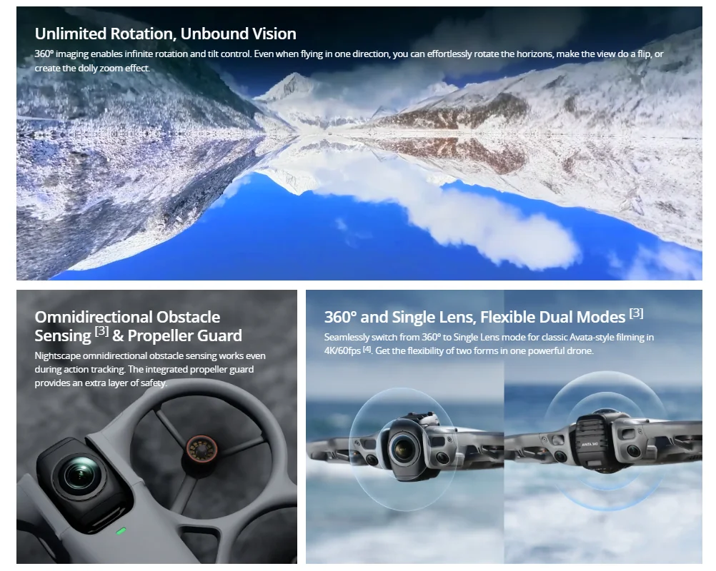 【LOCAL+】Neue DJI Avata 360 Drohne mit 1-Zoll-Sensor, 8K HDR Panorama-Drohne, 4K Einzellinsen-Modus, 20 km Reichweite, 4G verbesserte Übertragung, FPV-Marke – Detail 9