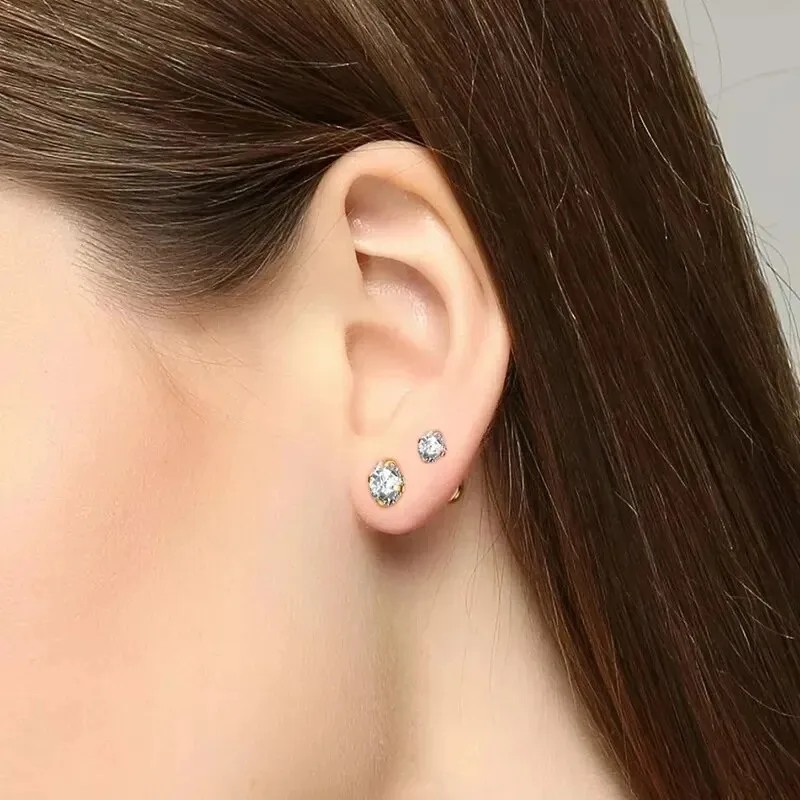 10Pcs/Lot 16G Stainless Steel Earrings Labret Lip Studs Set 2/3/4/5MM CZ Crystal Ear Cartilage Tragus Piercings Piercing Jewelry