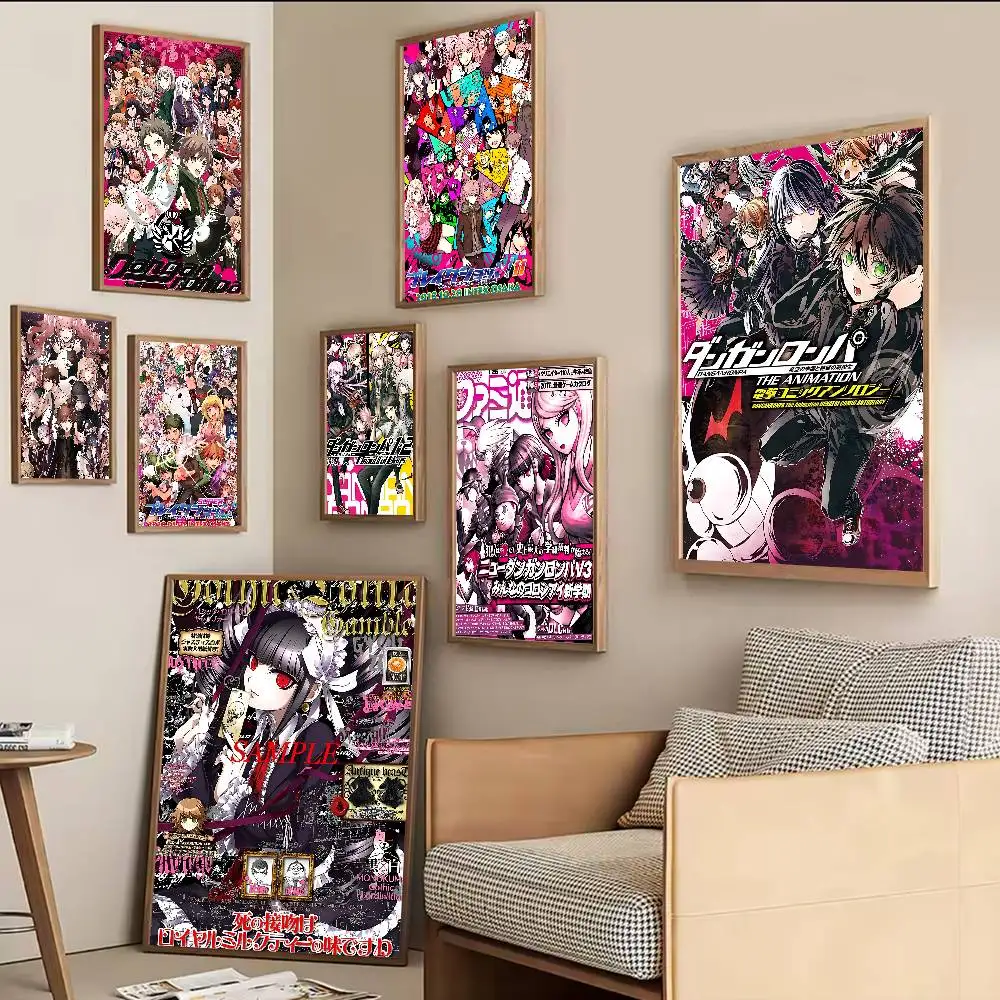 Klassische Anime Danganronpa klassische Film Anime Poster klebrige Vintage Zimmer Home Bar Cafe Dekor Kawaii Zimmer Dekor