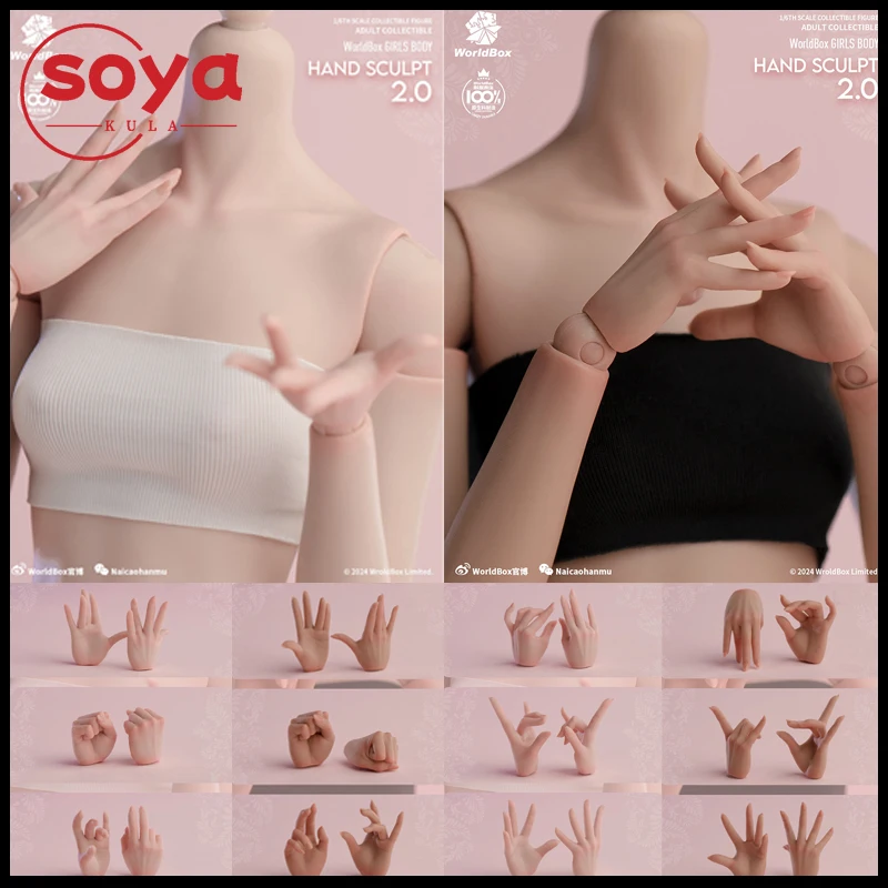 Worldbox AT209 1/6 Schaal 3 Paar Vervangbare Handen Model Bleke/Lichtbruine Huid Fit 12 "Vrouwelijke soldaat Action Figure Body