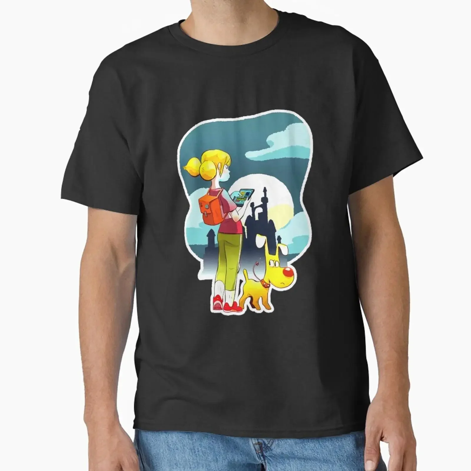 Funny Man Little Girl And Dog Gadget Halloween designed sold by KallieShanahat vintage Washed designer clothes Stylish
