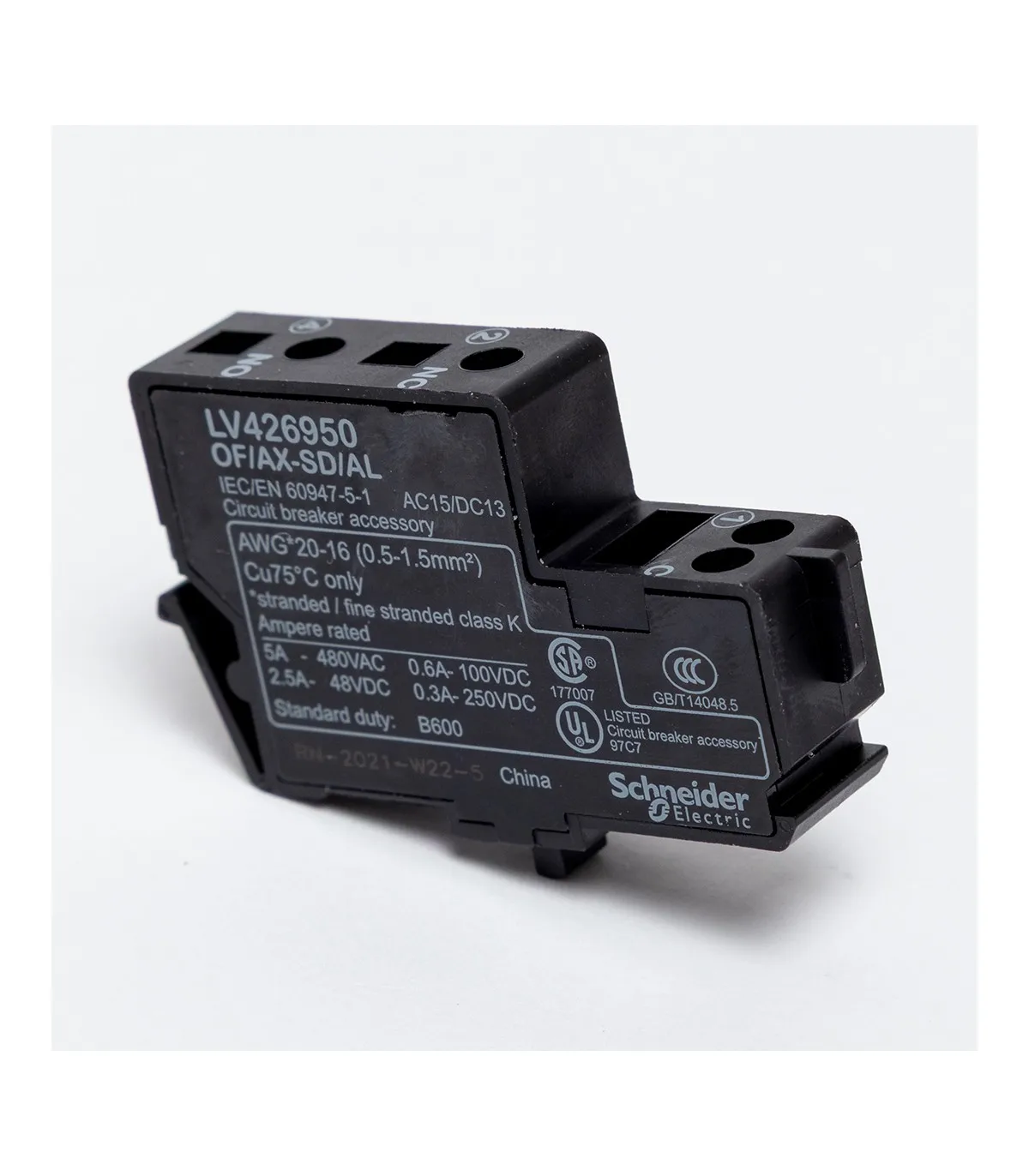 LV426950 Standard auxiliary contact, ComPact NSXm, circuit breaker status OF/SD, 1 changeover contact type