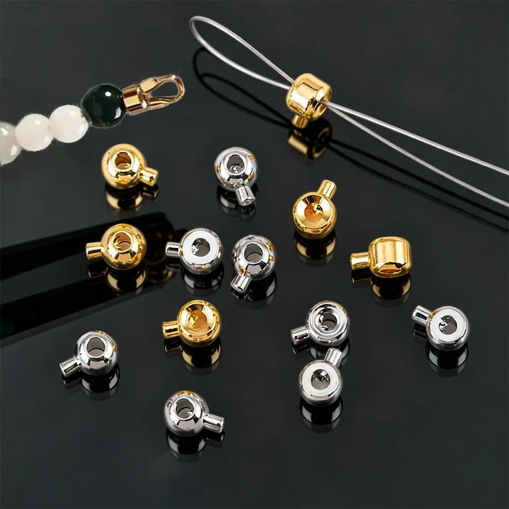 10pcs Stainless Steel Positioning Clasps Stopper Spacer Bead Crimp End Beads for DIY Necklace Bracelet Jewelry Making Supplies