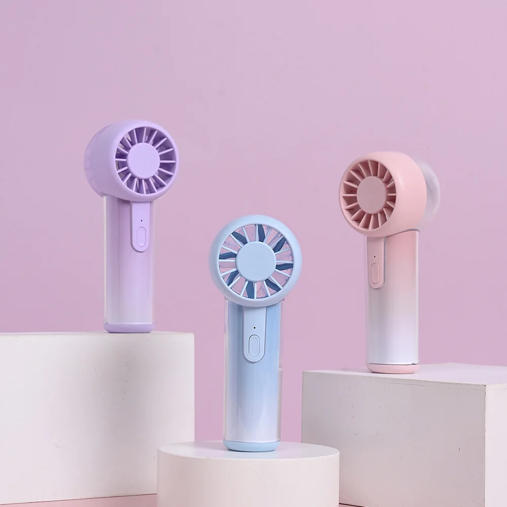 2026 New Mini Handheld Fan Colourful Design  Transparent Housing Rechargeable Portable Mini Handy Fan Pocket