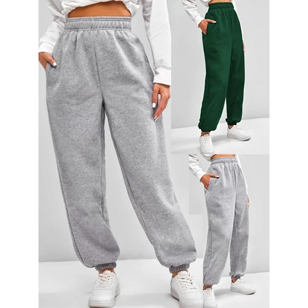 سراويل رياضية كاجوال مريحة للخريف والشتاء للسيدات تمتد السراويل اليومية الناعمة تمتد تصميم الخصر