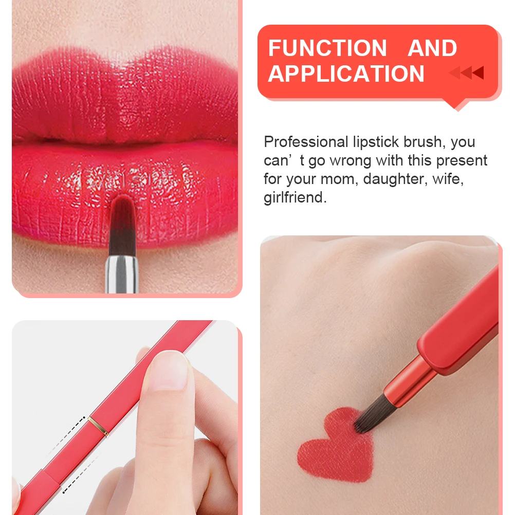 

3pcs Lipstick Brushes Bionic Wool Comfort Handle Makeup Tool Portable Bag Lip Brush For Women Disposable Applicators