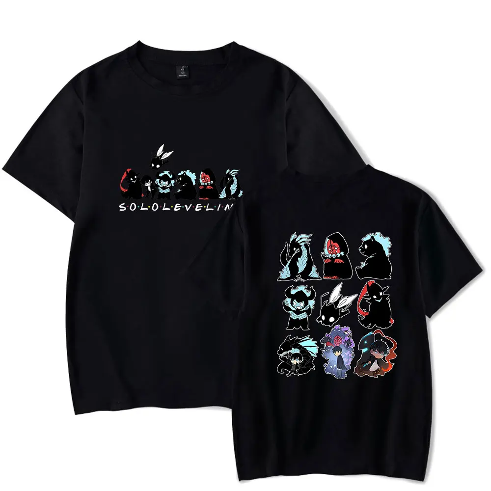 Solo Leveling Tee Merch T-shirts Cosplay Women Men Fashion Casual Crewneck Short Sleeve Streetwear T-shirt Gift Clothing New