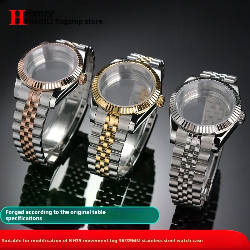 36mm/39mm Watch Case Stainless Steel Bracelet Sapphire Glass For Rolex Datejust Oyster Seiko Mod NH35 NH36 Movement 28.5mm Dial