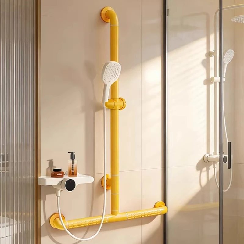 

Stainless Steel Bathroom Safety Rails T-Shaped Shower Head Toilet Grab Bars Elderly Stair Handle Strong Load Wall Mount Support