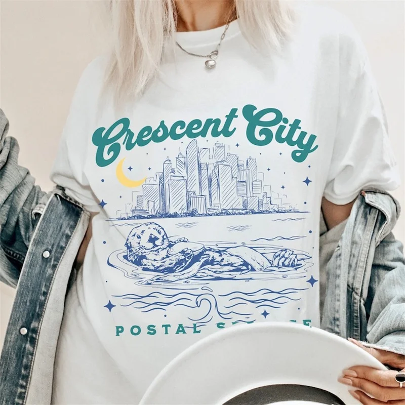 

Short Sleeved Summer O-Neck Cartoon Seal Pattern Women's Cute Animal T-Shirt Printed Casual Women's Trendy Street Top T-Shirt