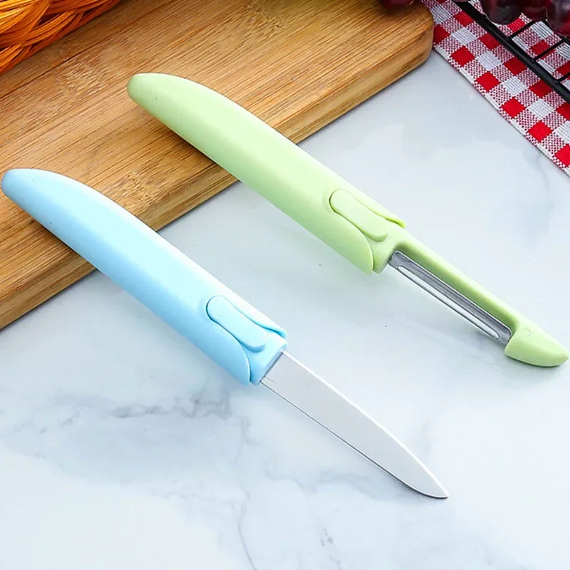 1 Pc Fruit Knife Peeling Craft Kitchen Knife Gift Set Home Kitchen Melon Shaving Machine 2-in-1 Stainless Steel Peeling Machine