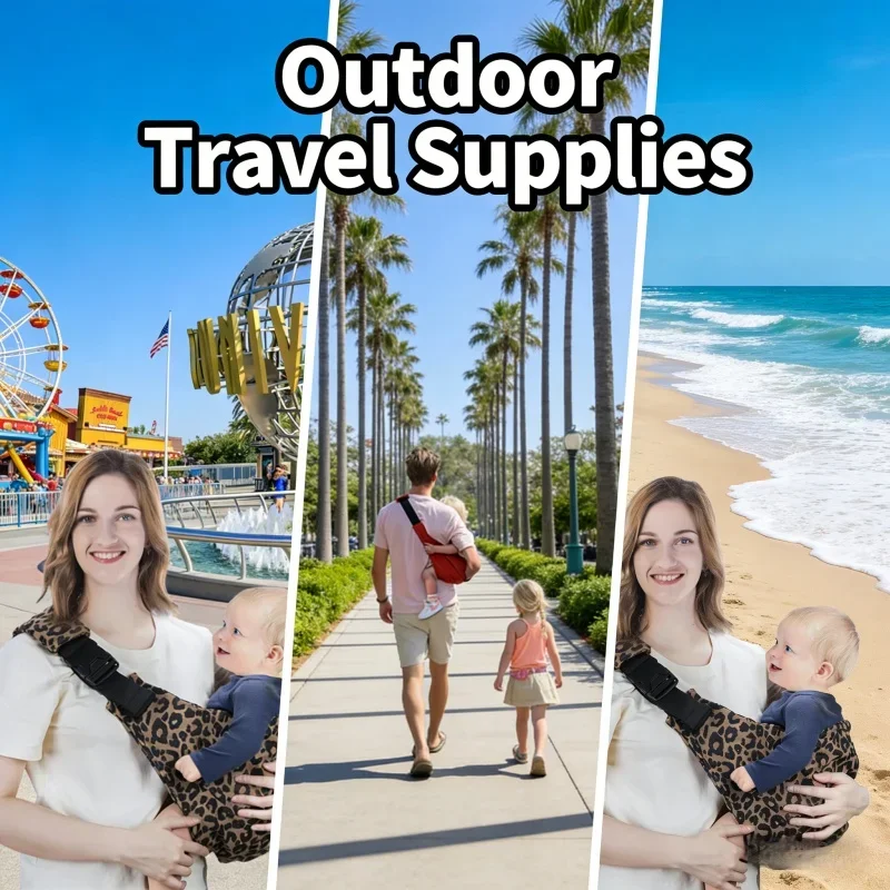 

Portable Baby Waist Stool Safety Carrier Simple Leopard Pattern Front Back Carry Infant Outdoor Going Out Essential Artifact