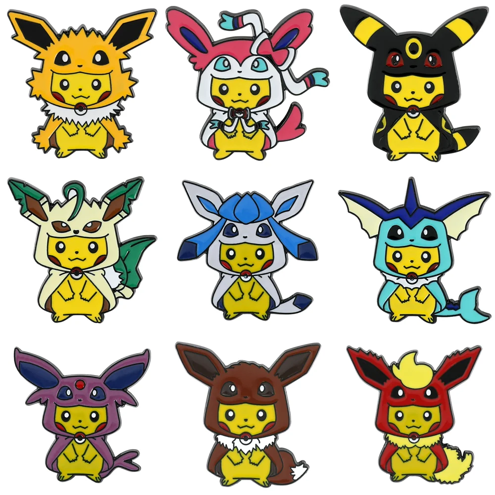 Anime Pokemon Enamel Pin Kawaii Pikachus Badge Metal Brooch Cosplay Jewelry Backpack Clothing Lapel Pin Decoration Accessories