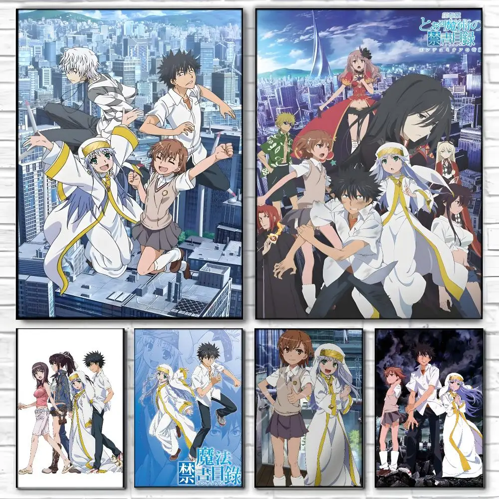 Japanese Anime A-A Certain Magical Index Poster  Self-adhesive Art Waterproof Paper Sticker Coffee House Bar Room Wall Decor