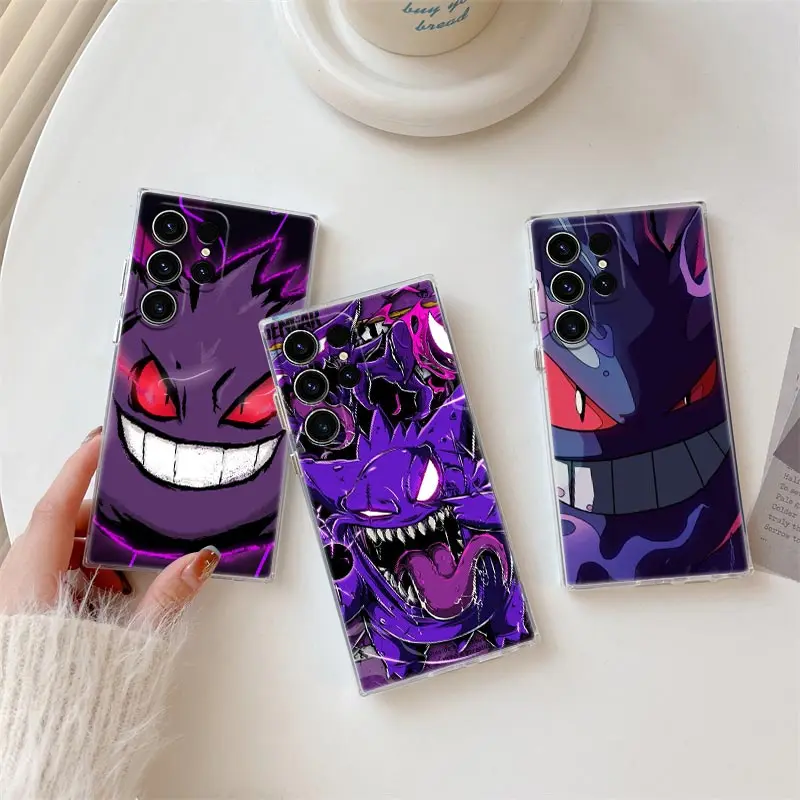 

Phone Case For Samsung Galaxy S24FE S25 S23 S21 Ultra S20 S24 FE S22 S25 Plus A35 A55 5G Ghost Pokemon Gengar Cases Clear Cover