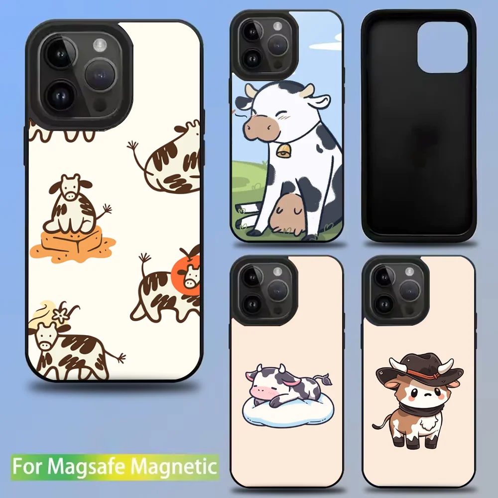 

Dairy Cattle Cow Speckle Phone Case For IPhone 16 15 14 13 12 11 Pro Mini Max Soft Magnetic Cover