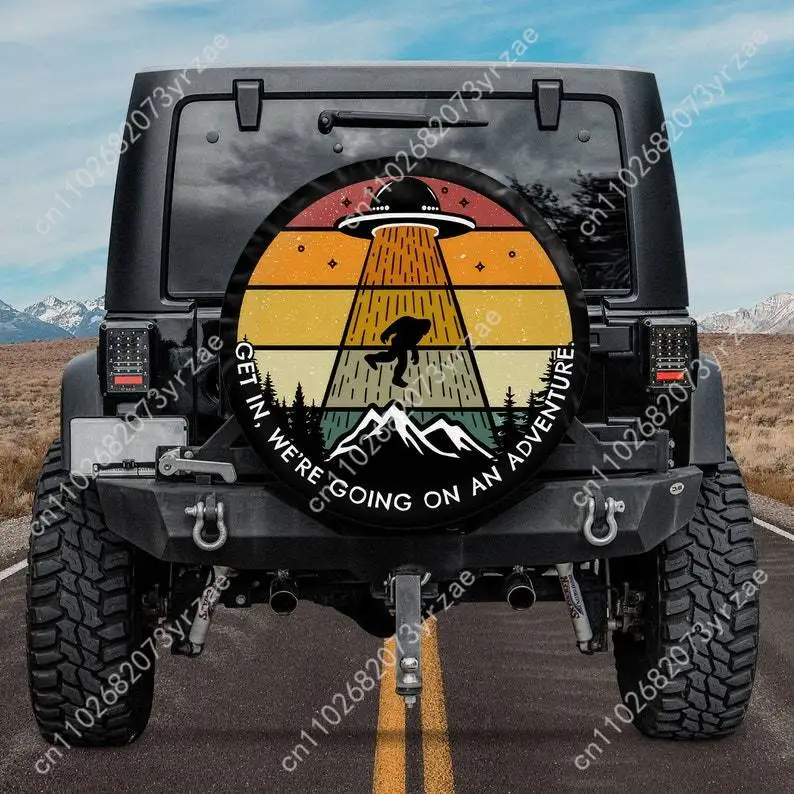 

Alien UFO Abduction Various Models Spare Tire Cover Sand Dust Prevention Protect Wind Rain Tire Cover Sturdy Durable Tire Covers