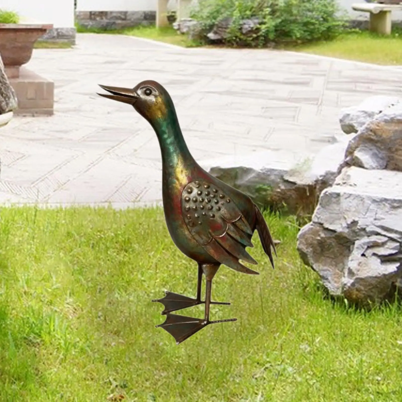 

Duck Art Sculpture Yard Art Sculpture Decorative Standing Garden Decoration Simulation Creative Garden Decor Colorful Versatile