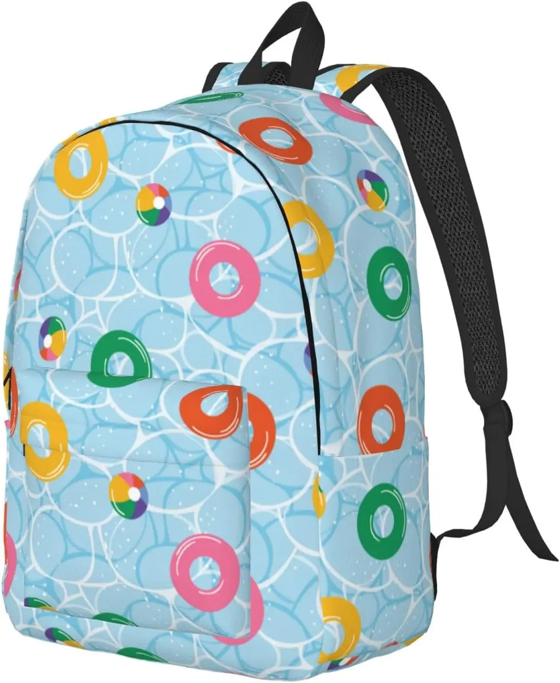 Travel Laptop Backpack - Swim rings floating Computer Canvas Backpack Bag with Adjustable Straps