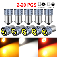 2-20PCS PCS Super Bright 1156 BA15S 1157 BAY15D LED Bulbs 800LM 12V 2016-15SMD 6500K White Car Trun Signal Parking Brake Lights