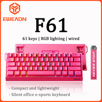 EWEADN F61 Quiet Office Keyboard 61% Key Layout RGB Ergonomic Design Wired Connection Film Keyboard