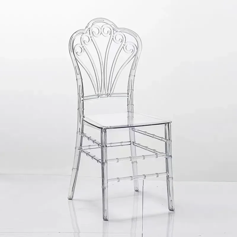 Acrylic Transparent Crystal Chair Hotel Banquet Hall Wedding Outdoor Activities Plastic Bamboo Chair Kitchen Stuhl 카페의자 간이의자