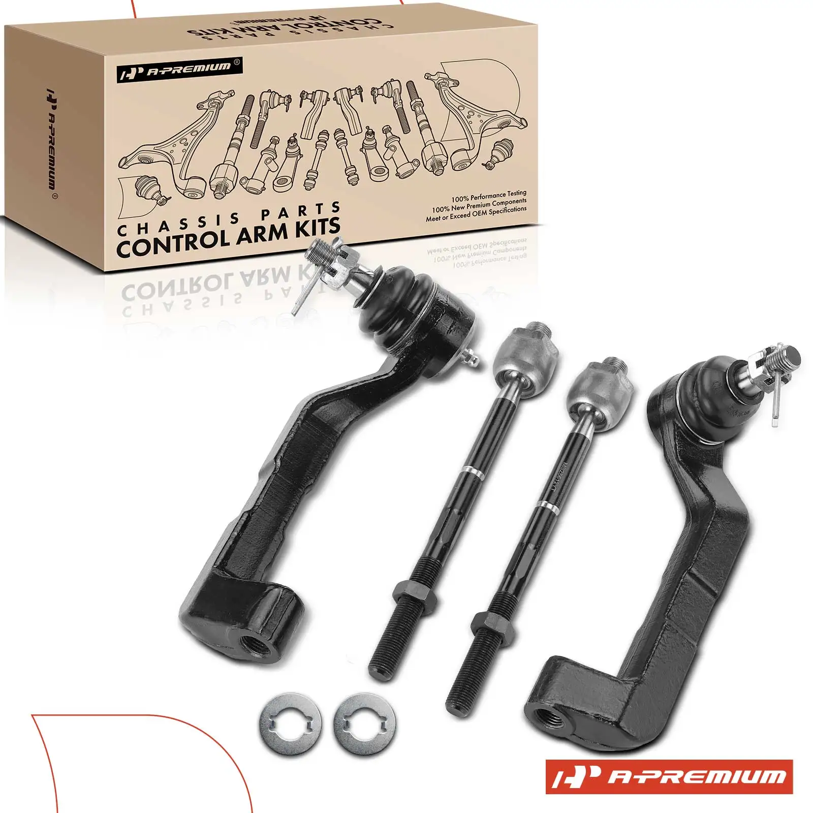 A-Premium 4x Front Inner & Outer Tie Rod End for Dodge Charger 2007 Magnum 2005-2007 Chrysler 300 2005-2007