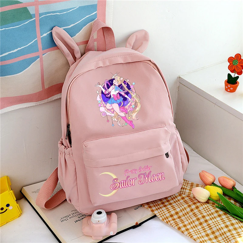 Sailor Moon School Bag Anime Cute Girl Knapsack Teenager Kawaii Printed Backpack Student Large Capacity Book Bag Rucksack Gift view 5