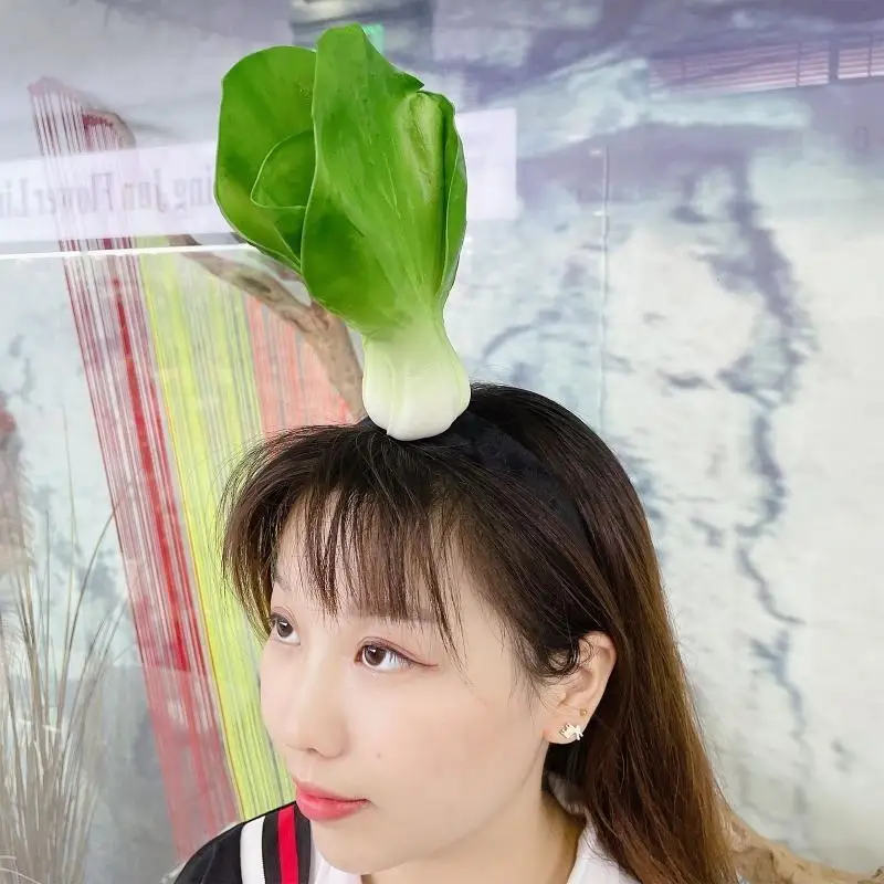 39BD Stuffed Vegetable Fruit Headband Performance Props Hairband for Washing Face