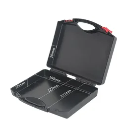 Portable Tool Case Plastic Empty Carrying Hard Case Box 195x170x46mm Safety Protective Hard Case For Hardware Tools, Black