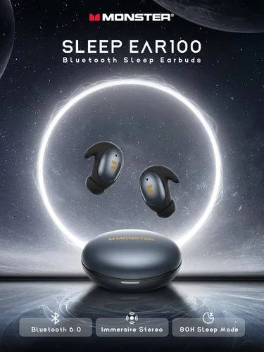 Imagen 1 del producto Auriculares Monster con Cancelación de Ruido Pasiva para Dormir, Bluetooth 6.0, Auriculares Intrauditivos para Dormir de Lado, Auriculares Inalámbricos TWS con Sonido Estéreo de Alta Fidelidad