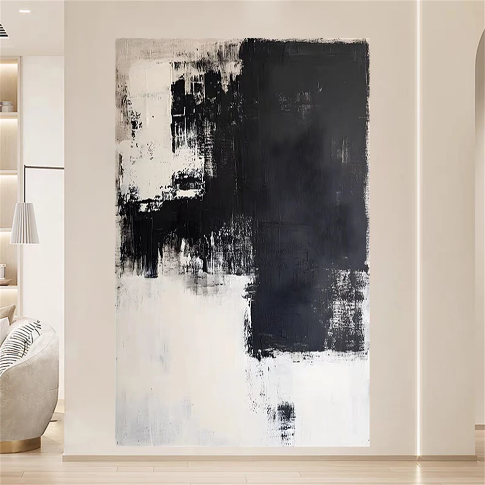 handmade Knife Paint Blue Rough Texture Abstract Oil Painting On Canvas Nordic Modern Wall Art Living Room Home Decor Artwork