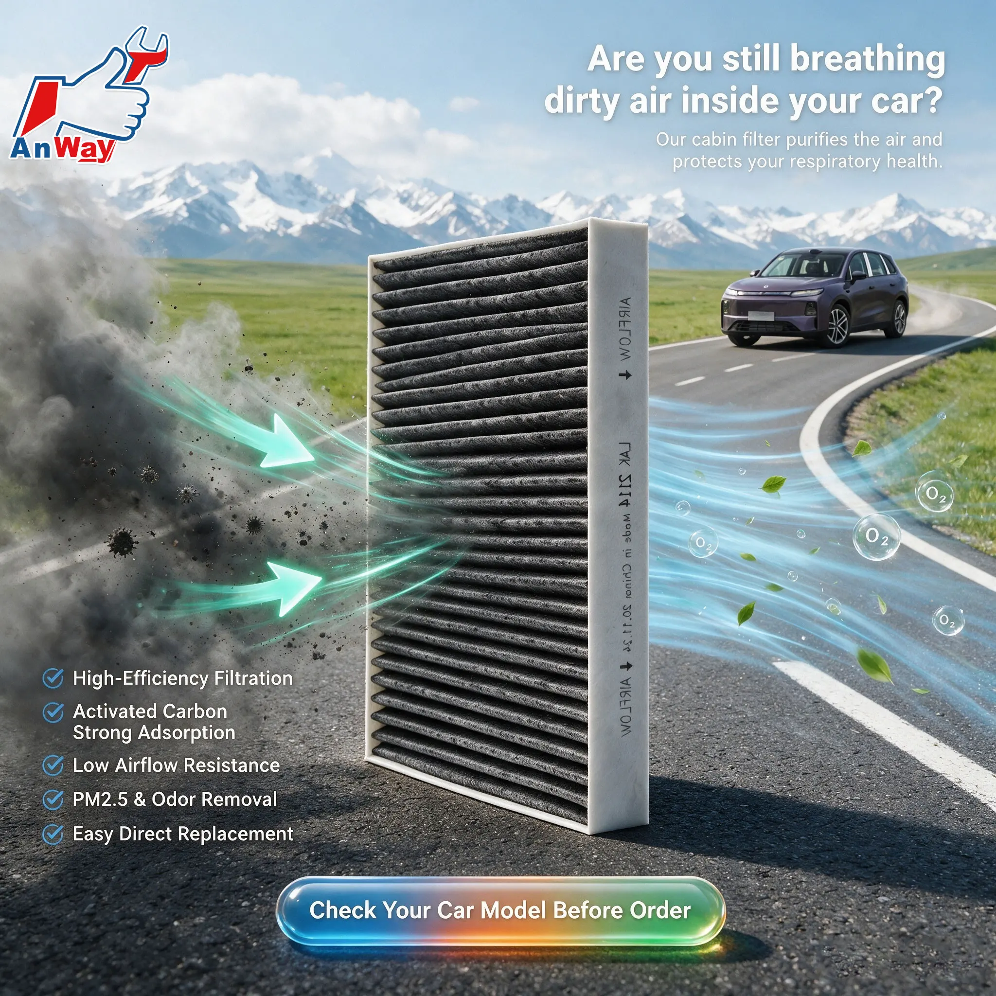 Custom Fit Car Cabin Air Filter For Leapmotor C10 REEV EREV 2024‑2026 Intake Filter High Flow Air Intake Premium Air Filter