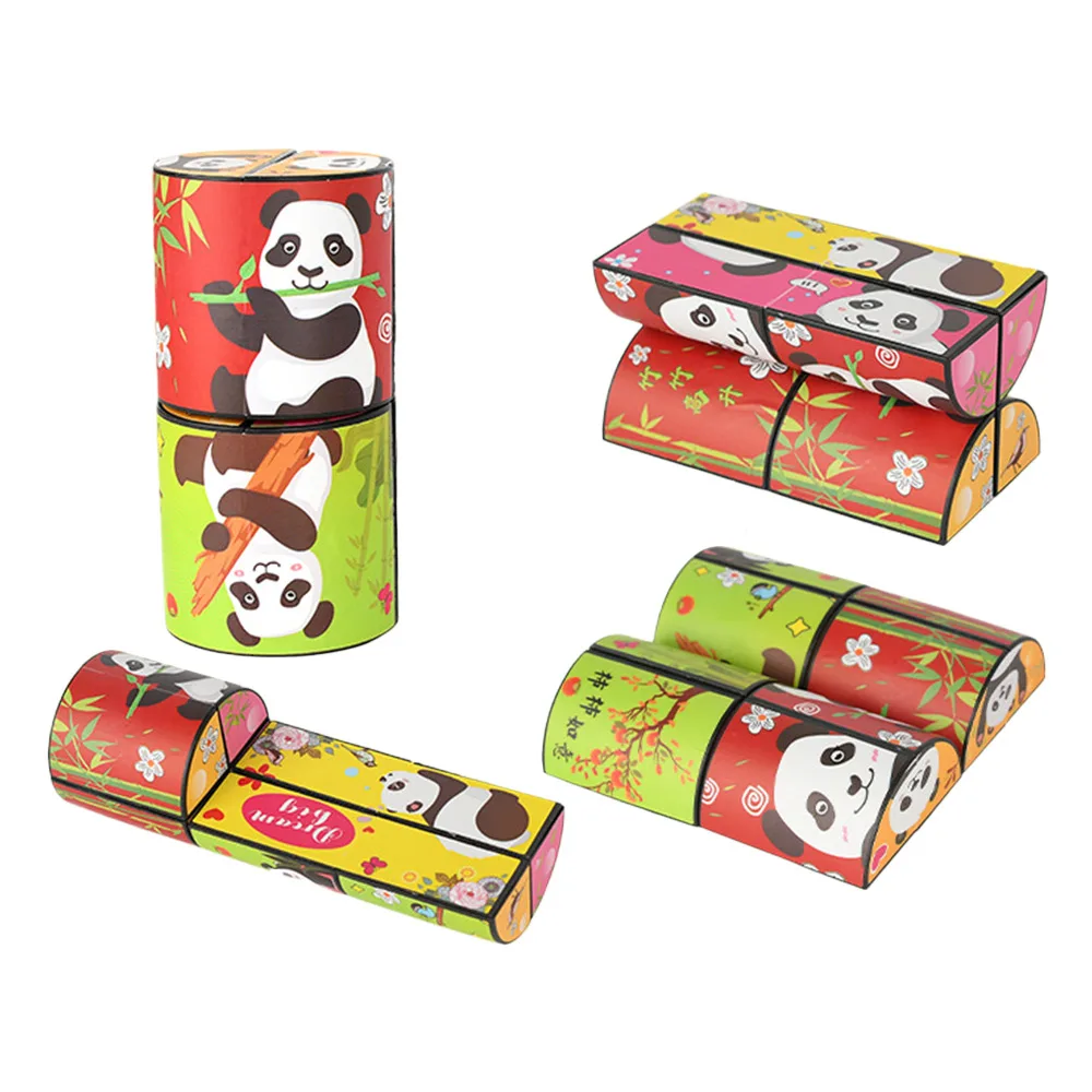 Panda Infinite Cube magique géométrique pliant retournement Puzzle tridimensionnel petite déformation 3D Anti-Stress