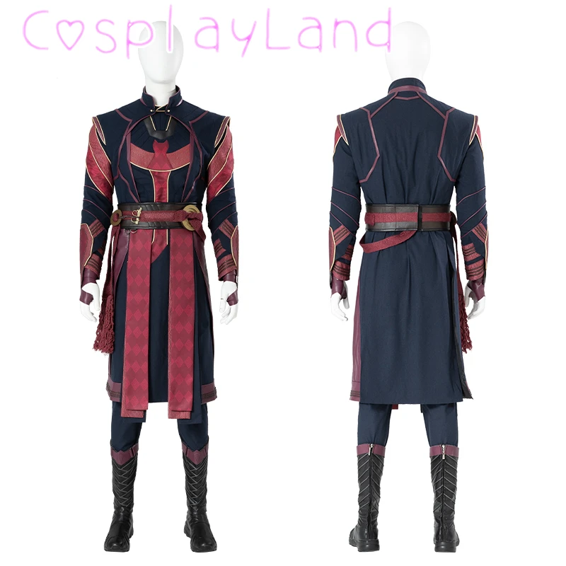 

High Quality Halloween Defender Multiverse of Madness Superhero Strange Costume Stephen Cosplay Red Outfit Battle New Men Suit