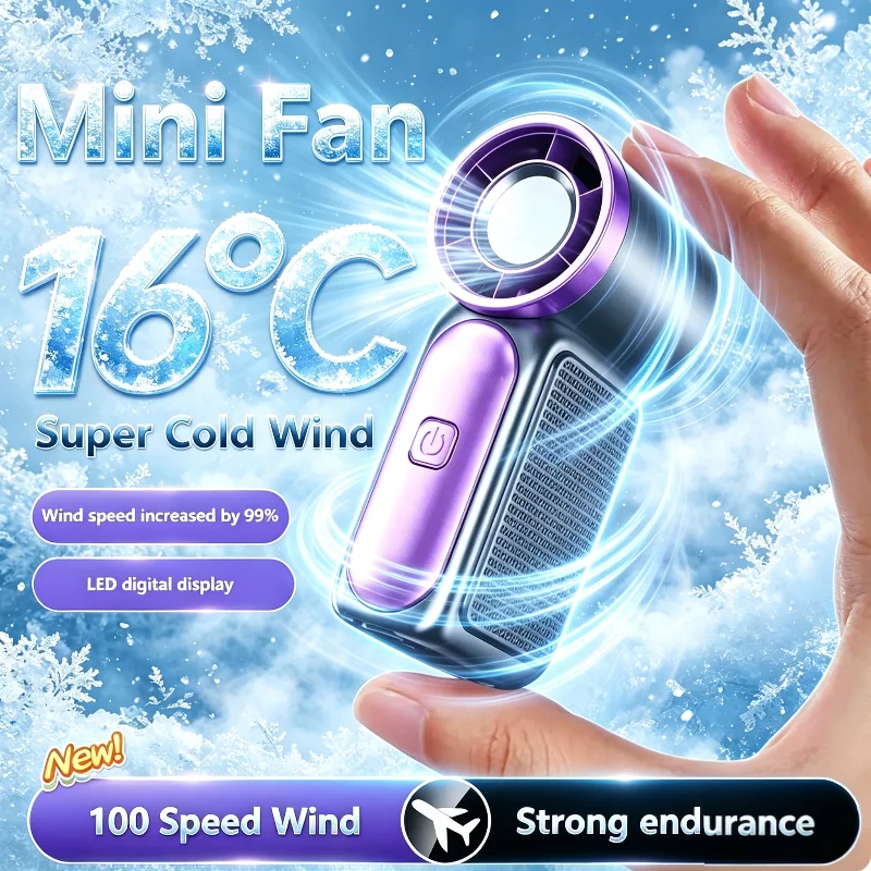 Tragbarer Mini-Ventilator, Handventilator für den Außenbereich, Typ C, wiederaufladbar, Kühlventilator, geeignet für Studentenwohnheime, Sommer, Zuhause und Büro.