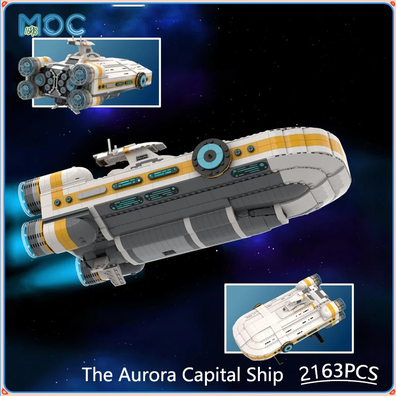 The Aurora Long Range Capital Ship Model MOC Building Blocks DIY Assemble Bricks Space Collection Display Xmas Toy Gifts 2163PCS