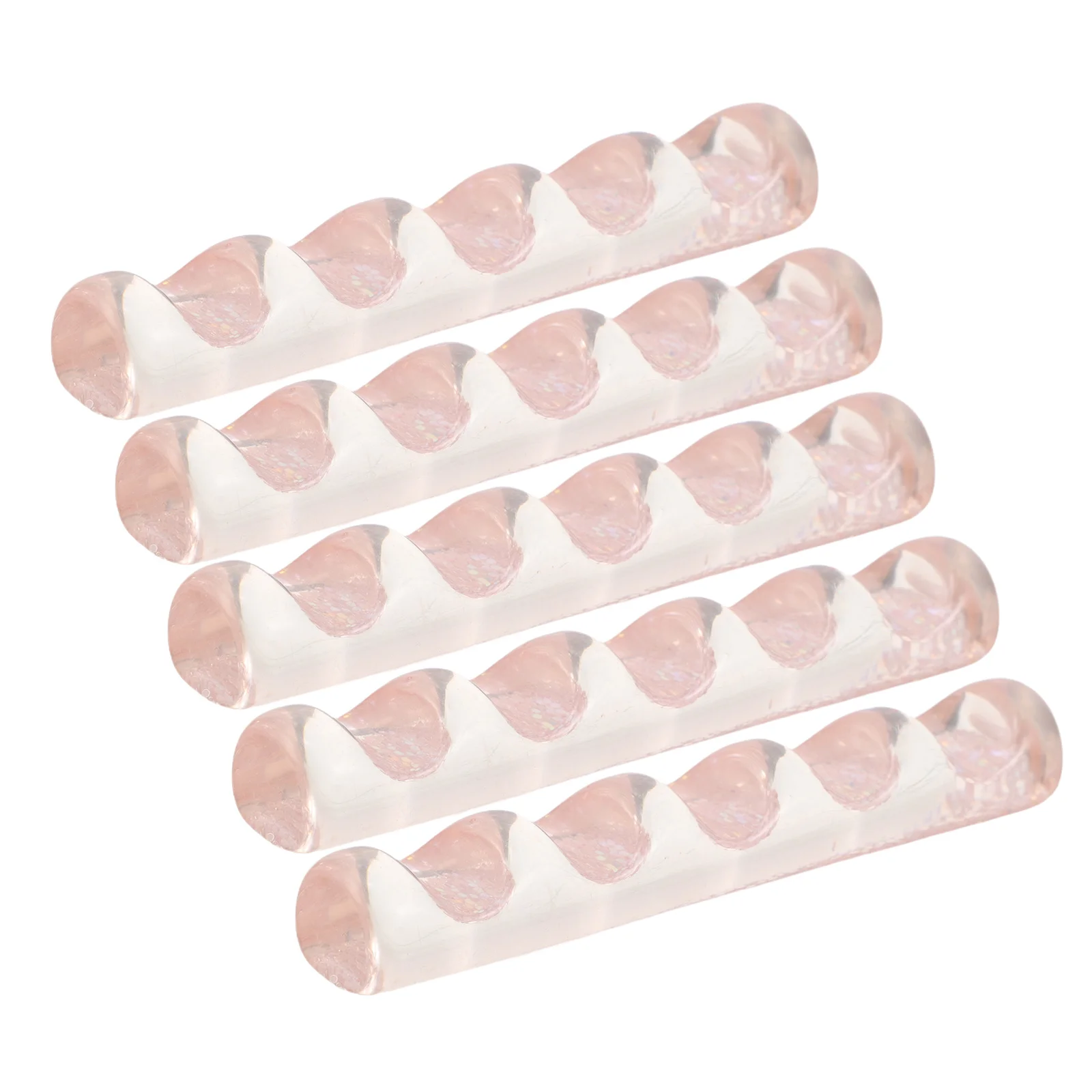 

5pcs Nail Brush Holder Stand 5 Slots Clear Manicure Tool Organizer For Nail Art Pens Storage Decorative Makeup Brush Rack