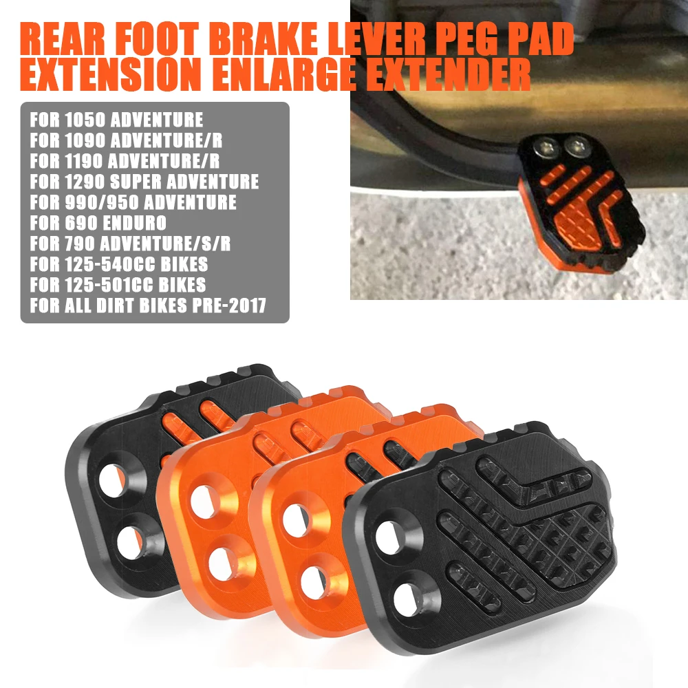 

For 390 790 950 990 1050 1090 1190 ADVENTURE /R/S 1290 Super Adv. Rear Brake Lever Pedal Extender Foot Pegs Enlarge Extension