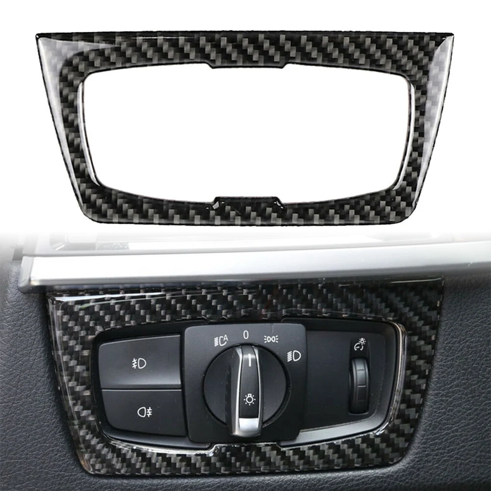 Voor-Bmw F30 F31 F32 F33 F34 3Series 328i 325i 2012-2020 Auto Koplamp Schakelaar Frame Interieurbekleding Carbonfiber